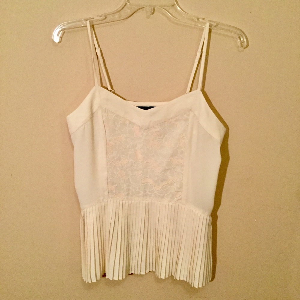 American Eagle | Cream Lace Center Tank Top Small